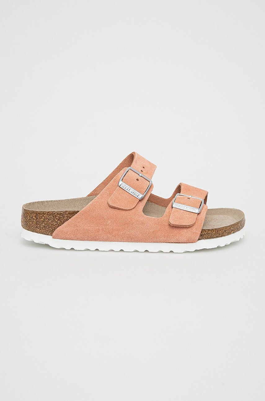 Birkenstock Papuci din piele femei culoarea roz - Pled.ro