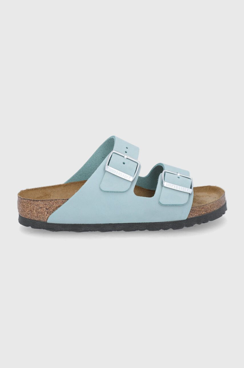 Birkenstock papuci din piele Arizona femei culoarea gri 51463.TAUP-TAUPE - Pled.ro