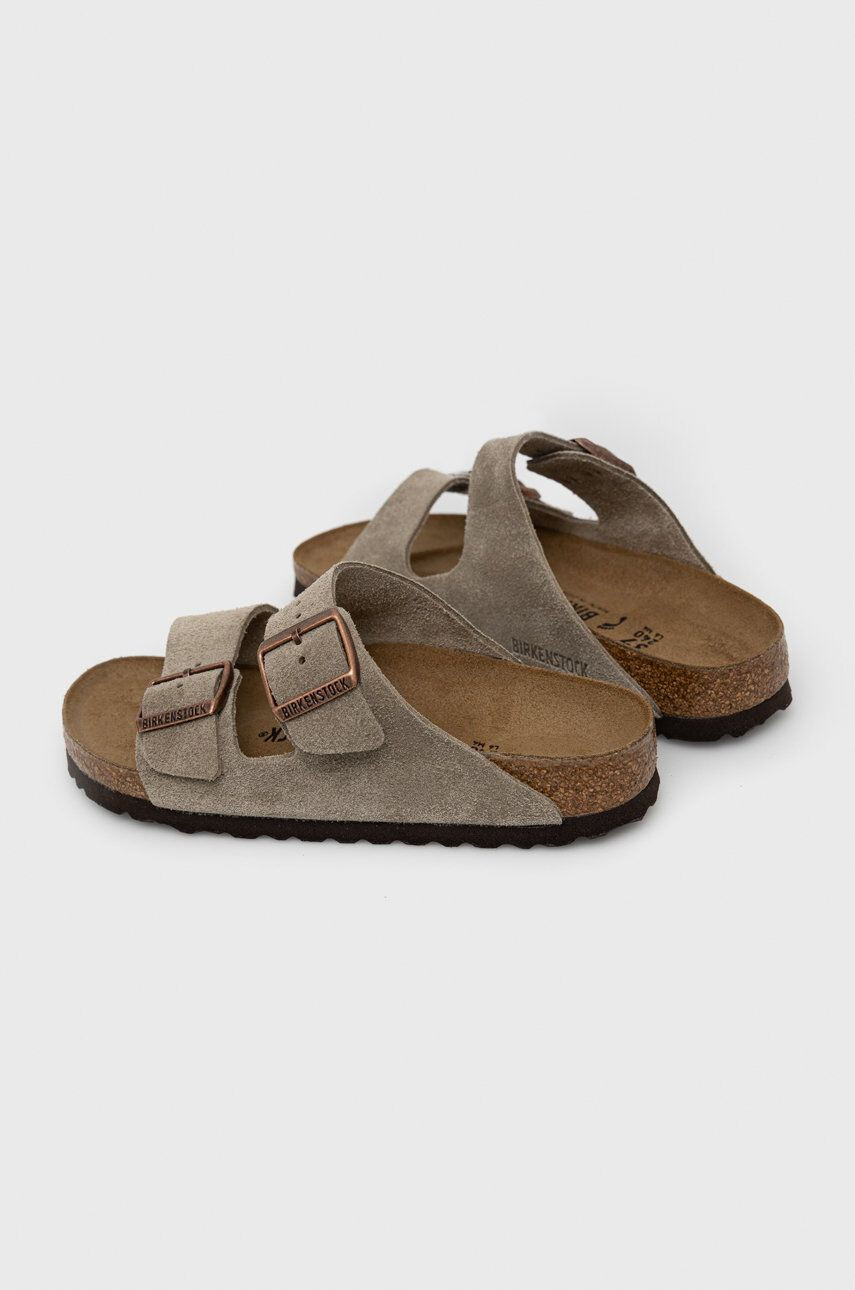 Birkenstock papuci din piele Arizona femei culoarea gri 51463.TAUP-TAUPE - Pled.ro