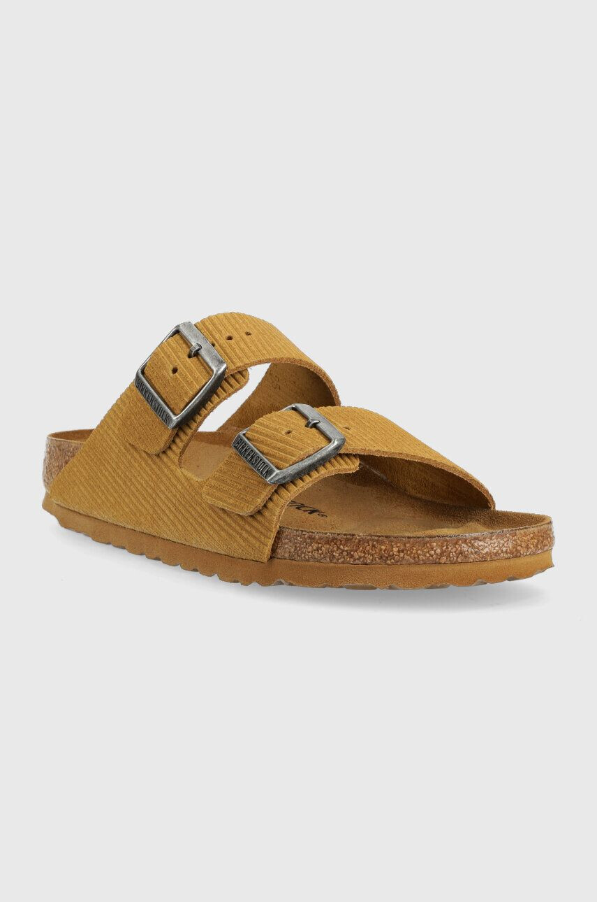 Birkenstock papuci din piele Arizona femei culoarea maro 1026097 - Pled.ro