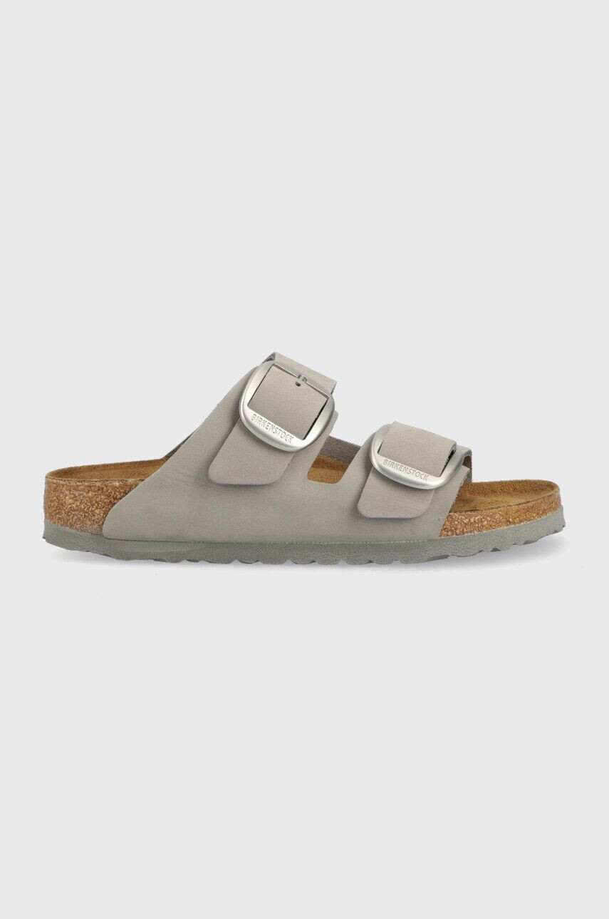 Birkenstock slapi de piele Arizona Big Buckle femei culoarea gri - Pled.ro