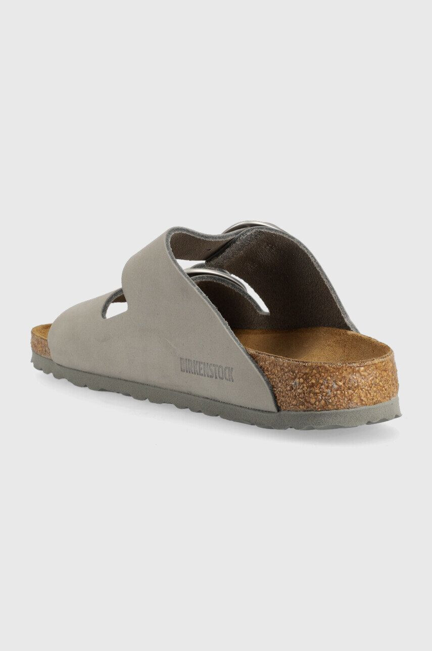 Birkenstock slapi de piele Arizona Big Buckle femei culoarea gri - Pled.ro