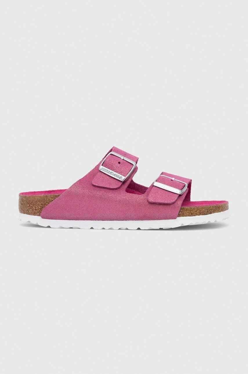 Birkenstock papuci din piele Arizona BS femei culoarea roz 1024218 - Pled.ro