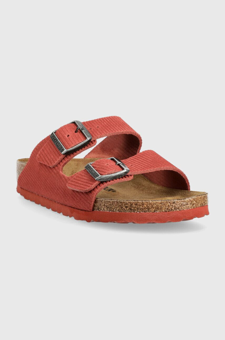 Birkenstock papuci din piele Arizona Corduroy femei culoarea rosu 1026102 - Pled.ro