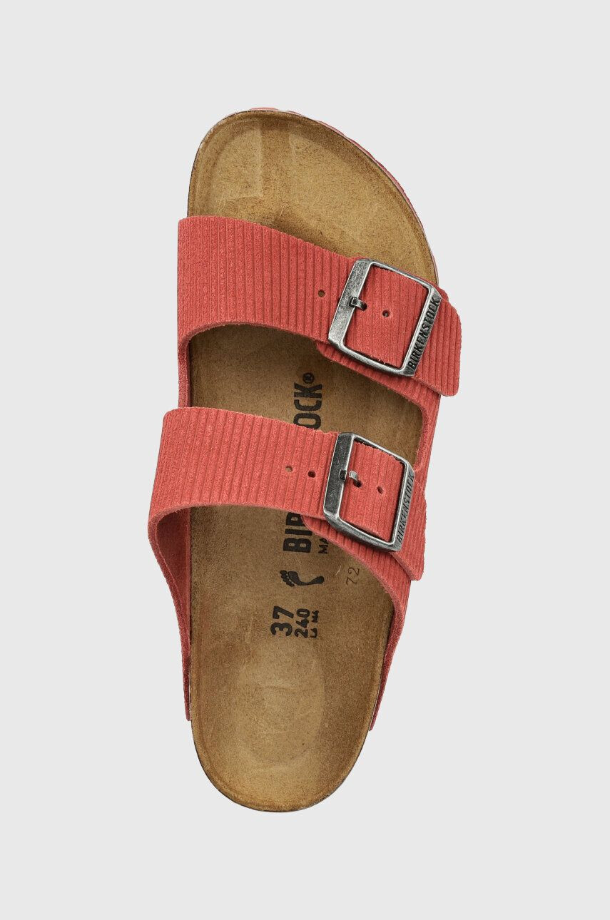 Birkenstock papuci din piele Arizona Corduroy femei culoarea rosu 1026102 - Pled.ro