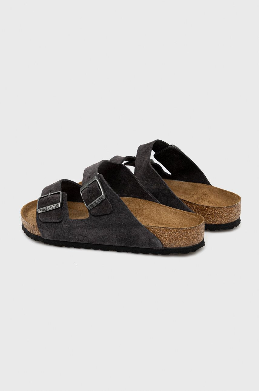 Birkenstock papuci din piele Arizona Sfb barbati culoarea gri - Pled.ro