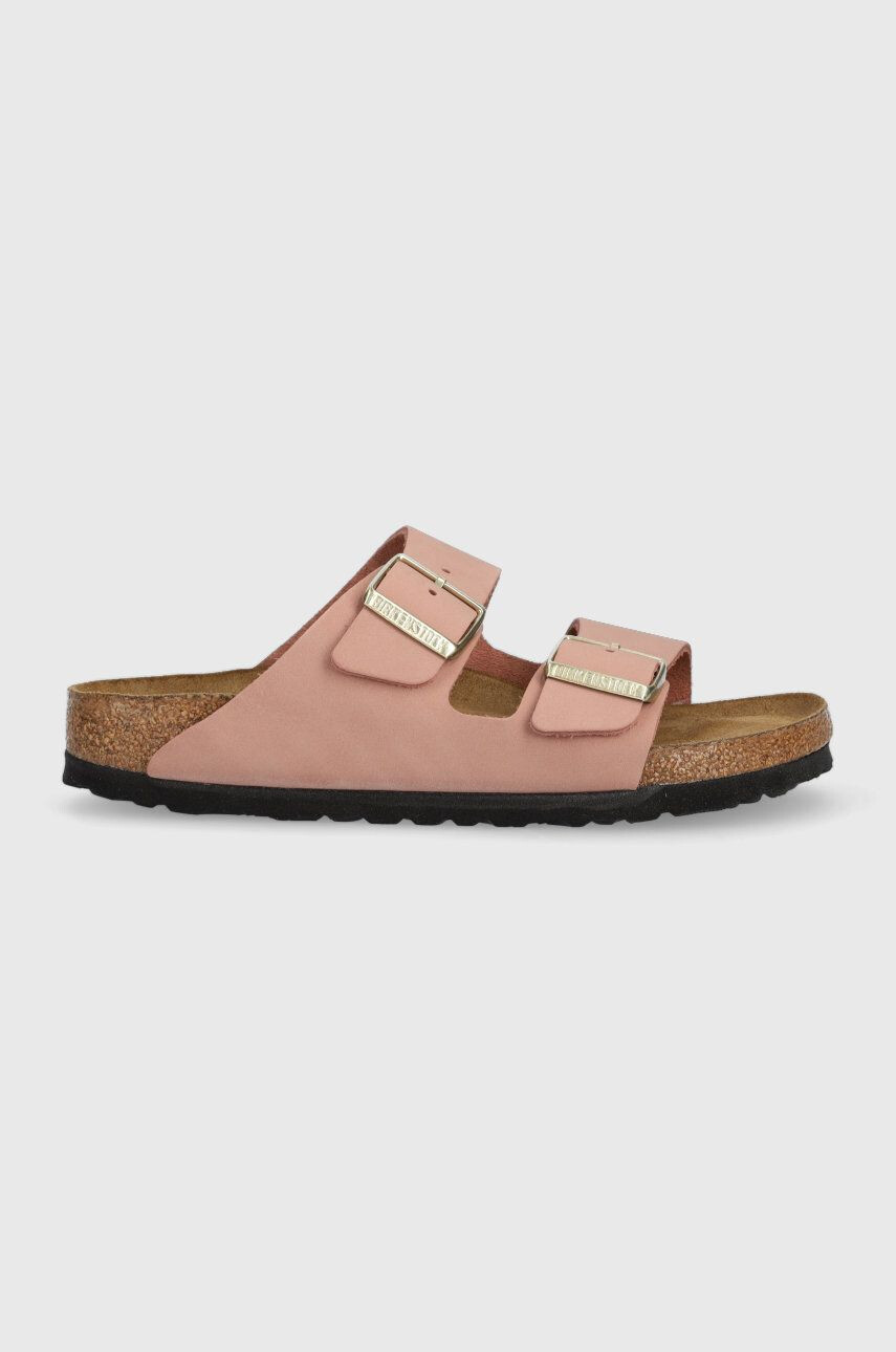 Birkenstock papuci din piele Arizona SFB femei culoarea roz 1024219 - Pled.ro