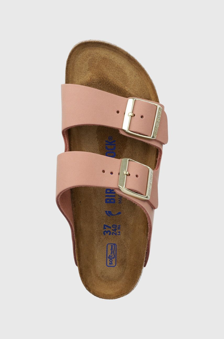 Birkenstock papuci din piele Arizona SFB femei culoarea roz 1024219 - Pled.ro