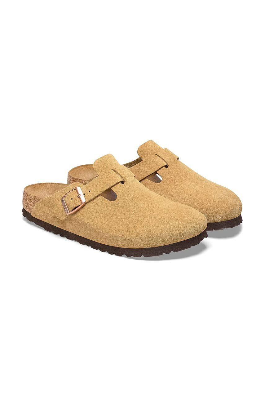 Birkenstock papuci din piele Boston femei culoarea bej 1026164 - Pled.ro