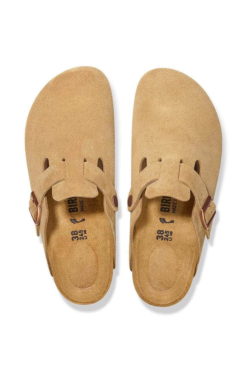 Birkenstock papuci din piele Boston femei culoarea bej 1026164 - Pled.ro