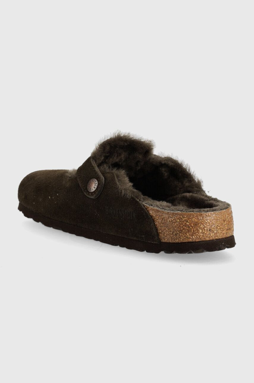 Birkenstock papuci din piele Boston FUR - Pled.ro