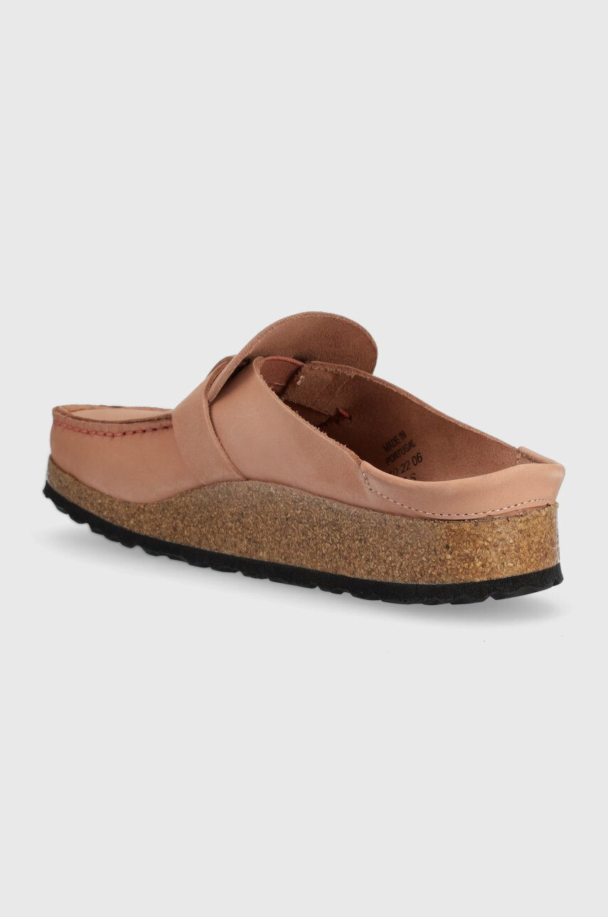 Birkenstock papuci din piele BUCKLEY femei culoarea roz 1024089 - Pled.ro