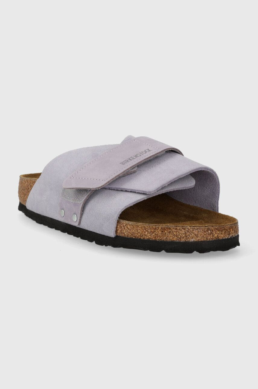 Birkenstock papuci din piele Kyoto femei culoarea violet 1025338 - Pled.ro