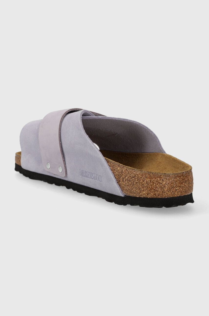 Birkenstock papuci din piele Kyoto femei culoarea violet 1025338 - Pled.ro