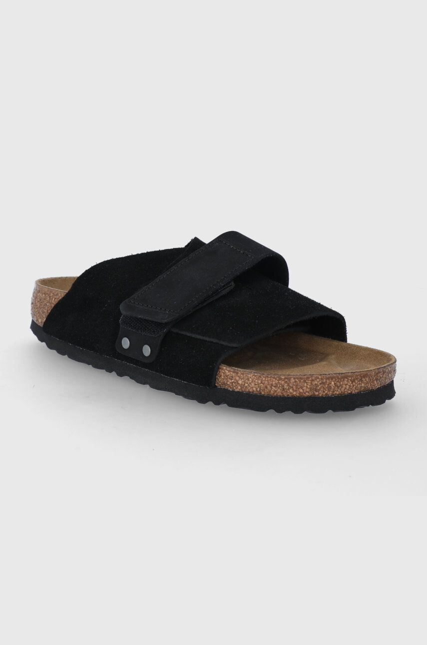 Birkenstock papuci din piele Kyoto femei culoarea negru - Pled.ro