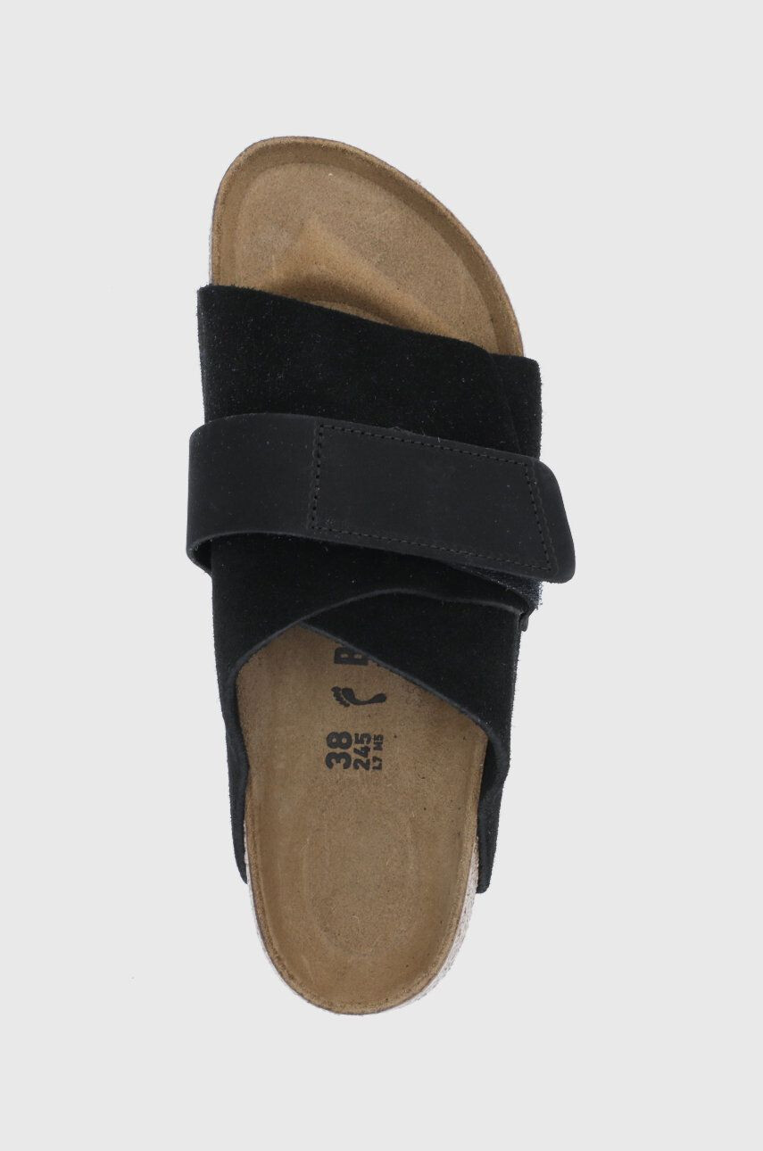 Birkenstock papuci din piele Kyoto femei culoarea negru - Pled.ro