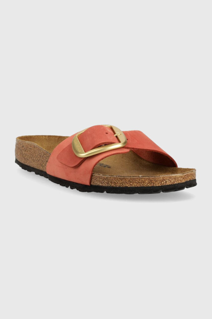 Birkenstock papuci din piele Madrid femei culoarea portocaliu 1025407 - Pled.ro