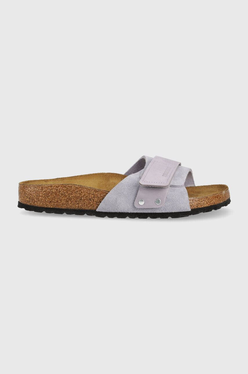 Birkenstock papuci din piele Oita femei culoarea violet 1025334 - Pled.ro