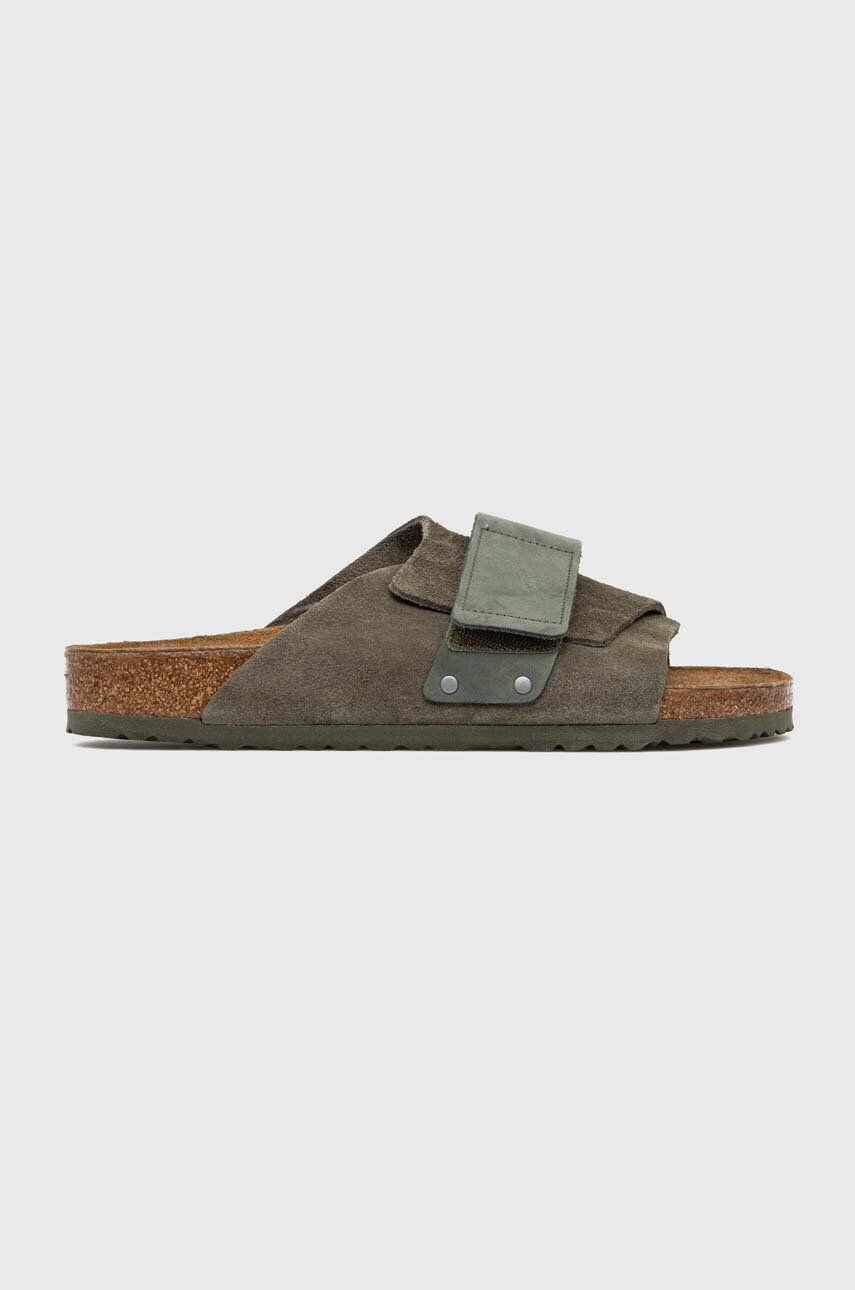 Birkenstock papuci din piele X PAPILLIO Arizona culoarea verde 1023831 - Pled.ro