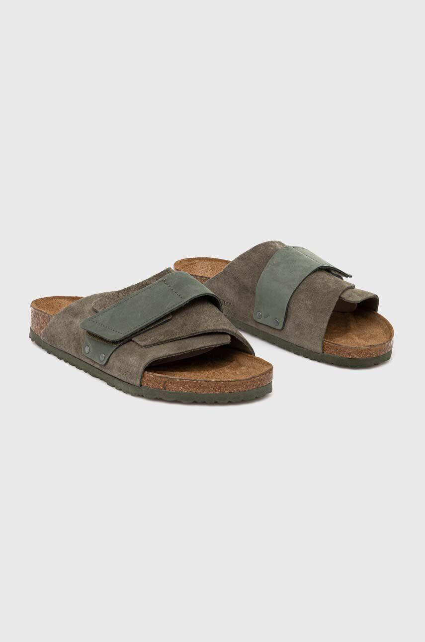 Birkenstock papuci din piele X PAPILLIO Arizona culoarea verde 1023831 - Pled.ro