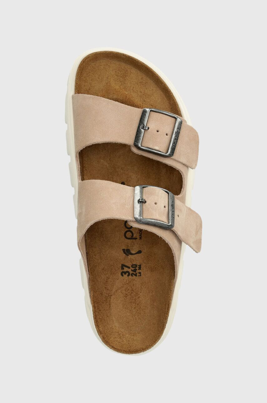 Birkenstock papuci din piele X PAPILLIO Arizona Chunky femei culoarea bej 1024950 - Pled.ro