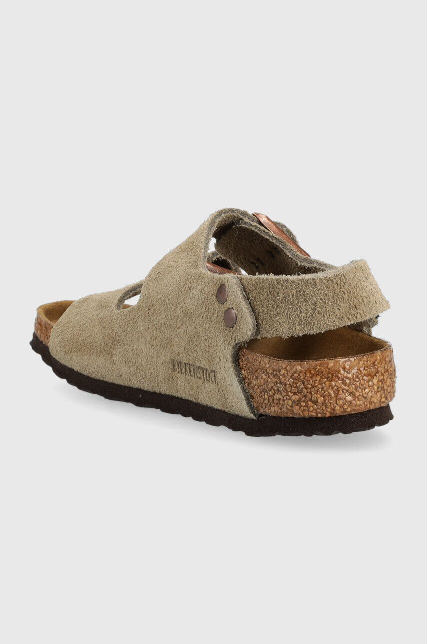 Birkenstock sandale din piele intoarsa pentru copii Milano culoarea bej - Pled.ro