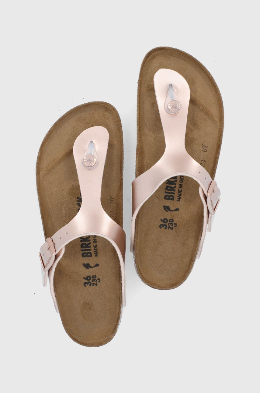 Birkenstock slapi copii culoarea auriu - Pled.ro