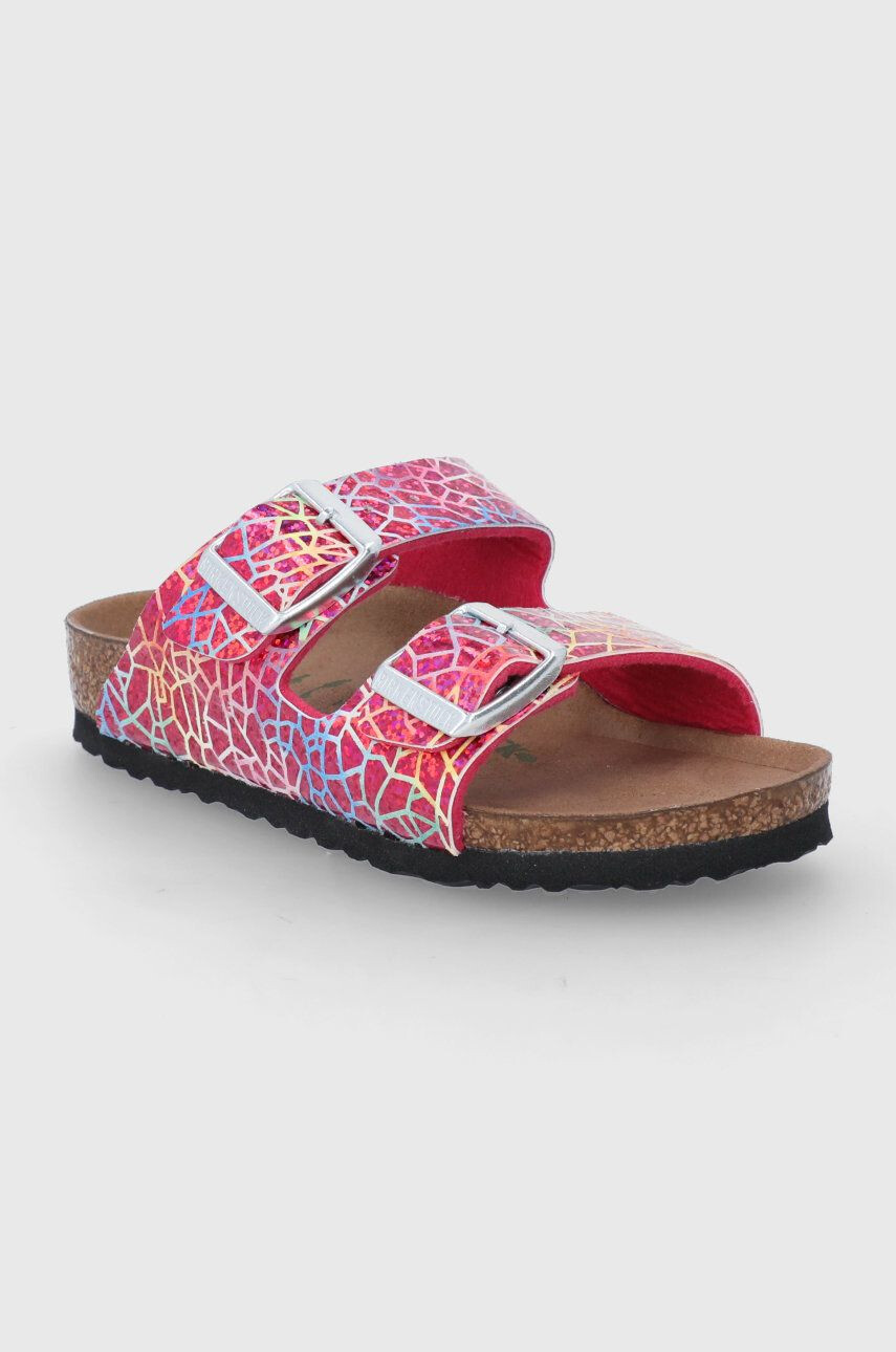 Birkenstock slapi copii culoarea argintiu - Pled.ro