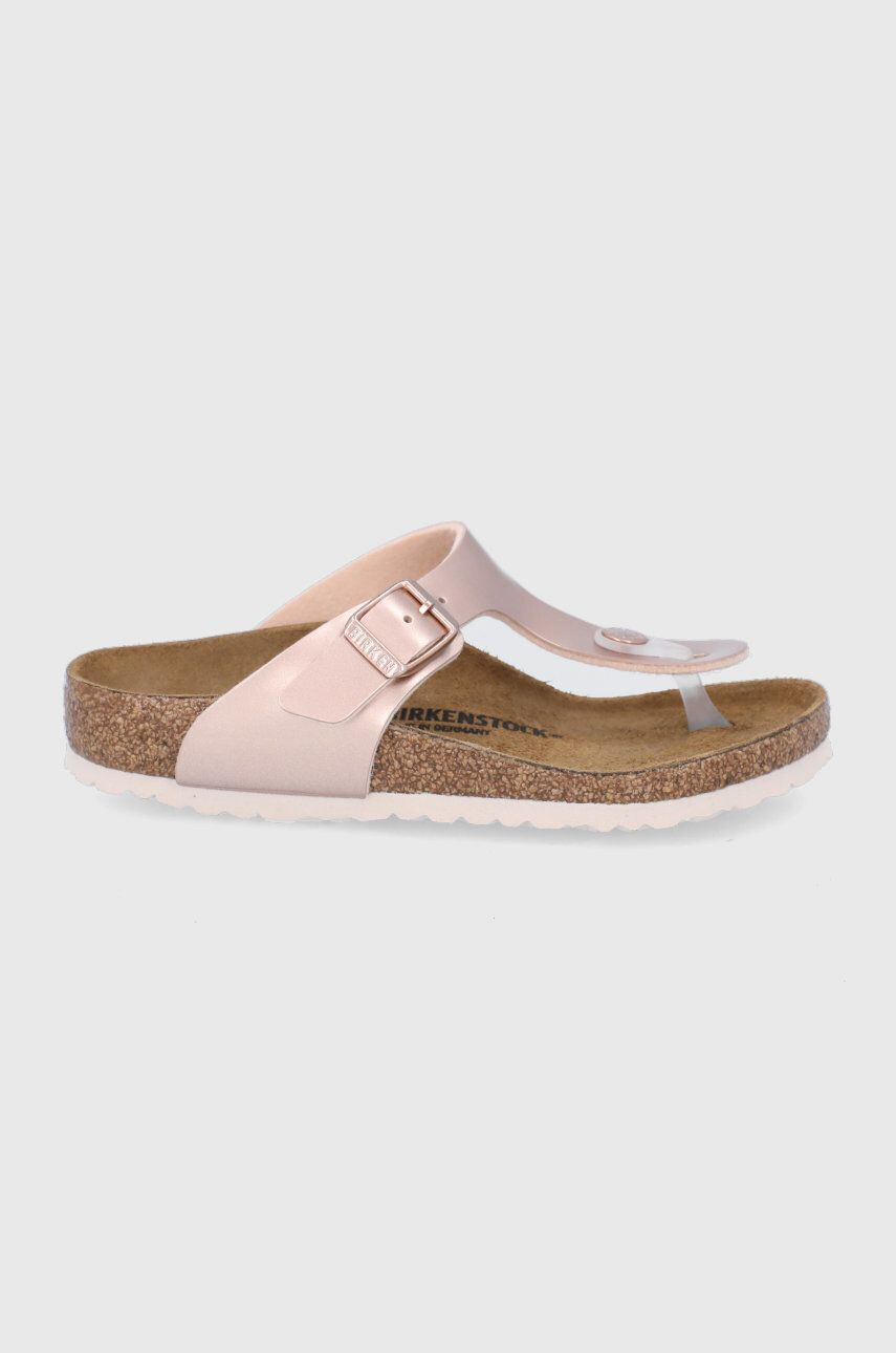 Birkenstock slapi copii culoarea auriu - Pled.ro