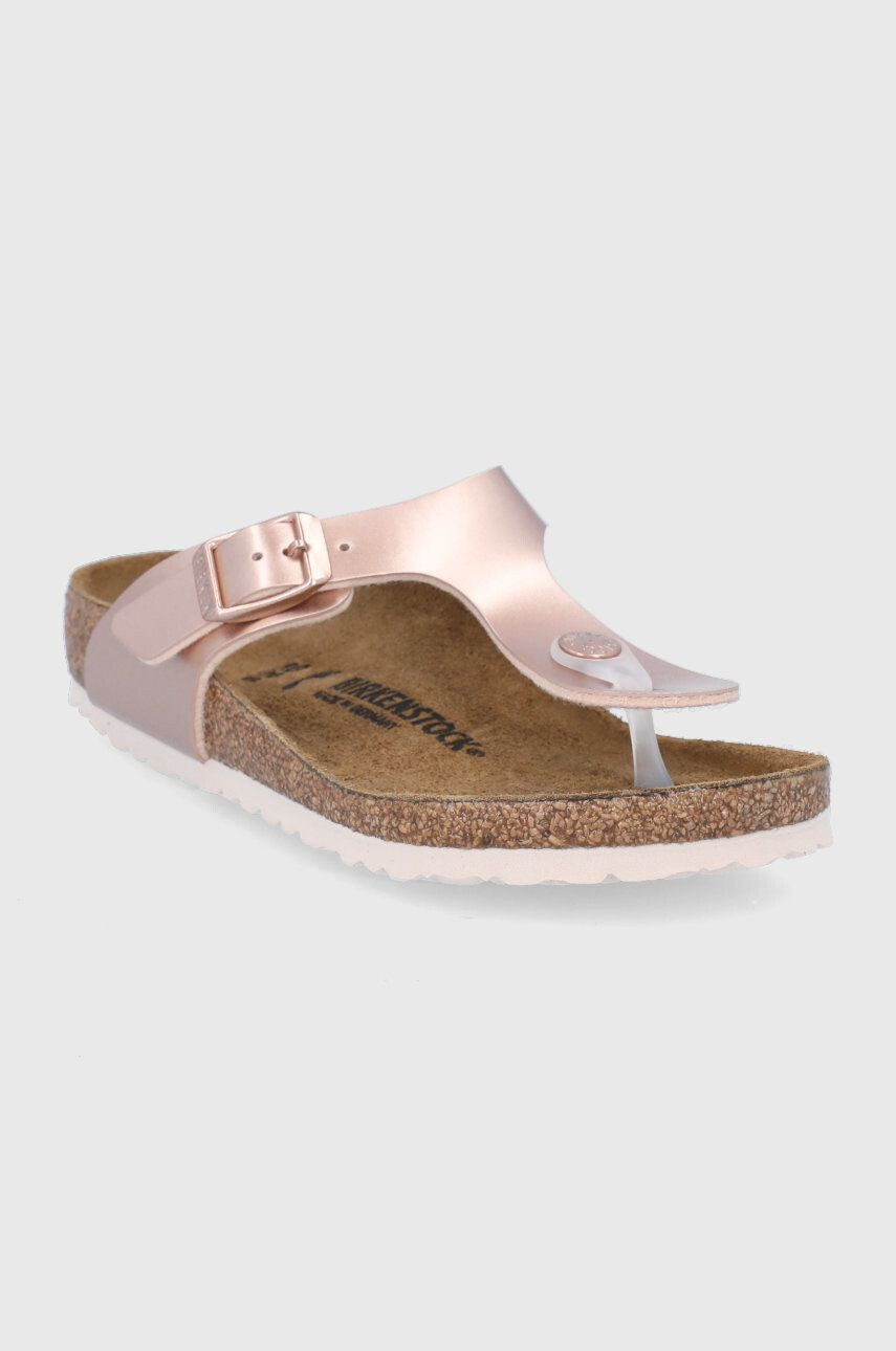 Birkenstock slapi copii culoarea auriu - Pled.ro