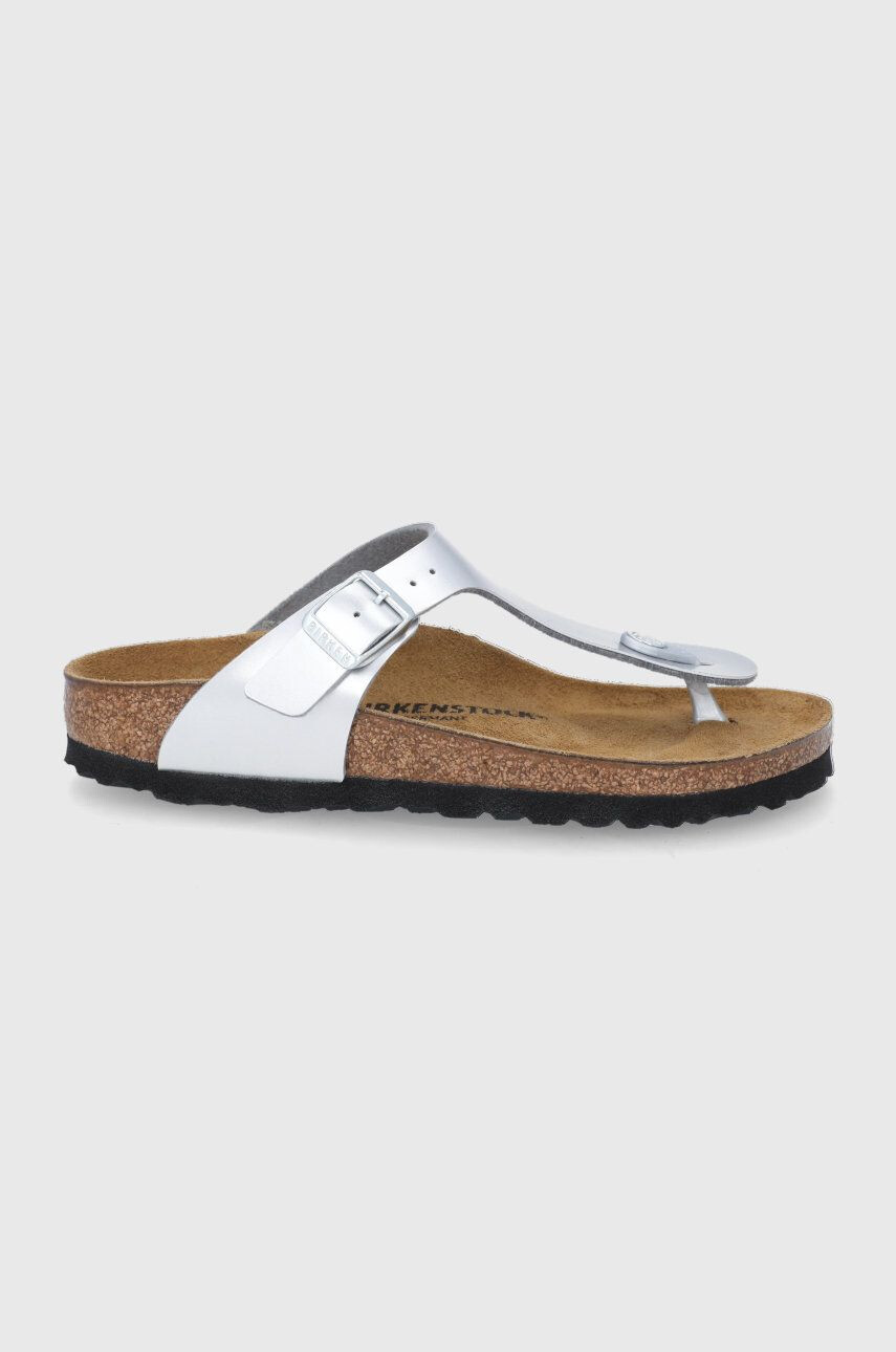 Birkenstock slapi copii culoarea argintiu - Pled.ro