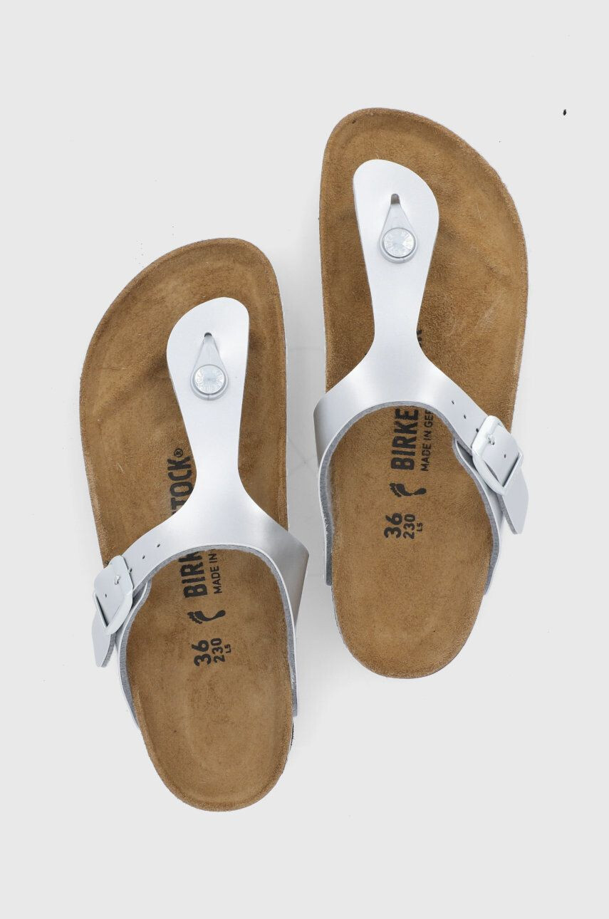 Birkenstock slapi copii culoarea argintiu - Pled.ro