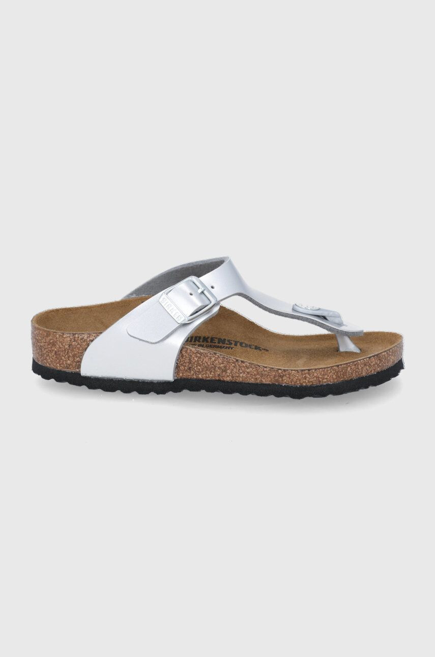 Birkenstock slapi copii culoarea argintiu - Pled.ro