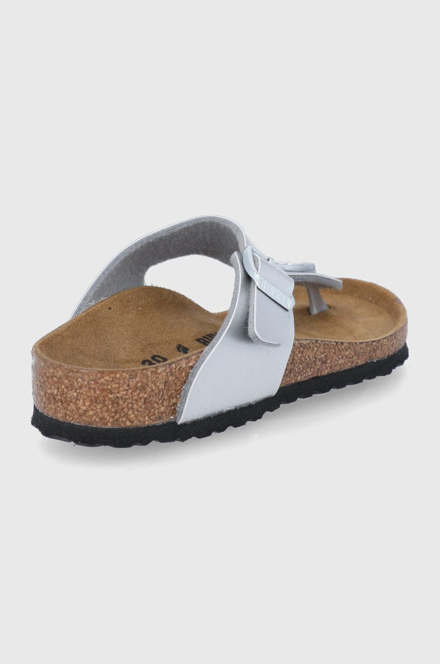 Birkenstock slapi copii culoarea argintiu - Pled.ro