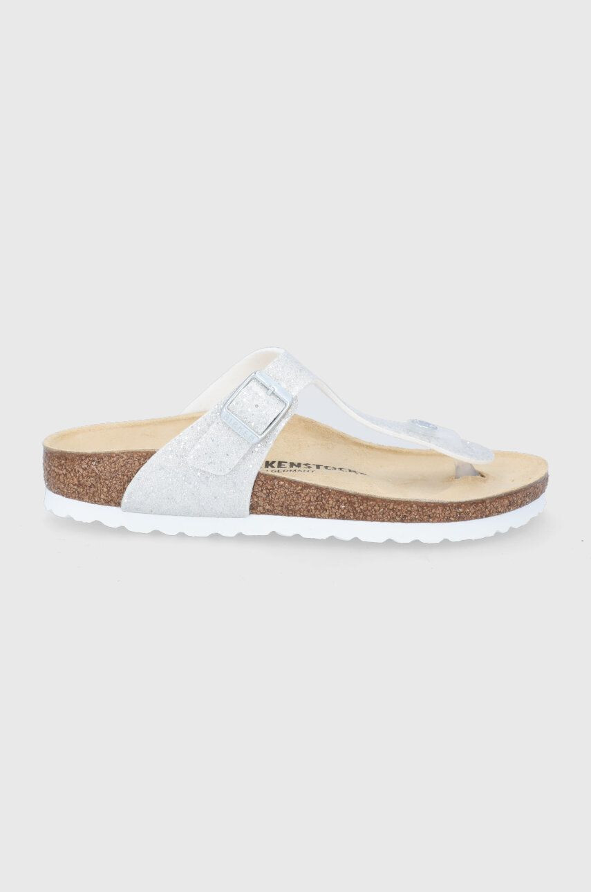 Birkenstock slapi copii culoarea argintiu - Pled.ro