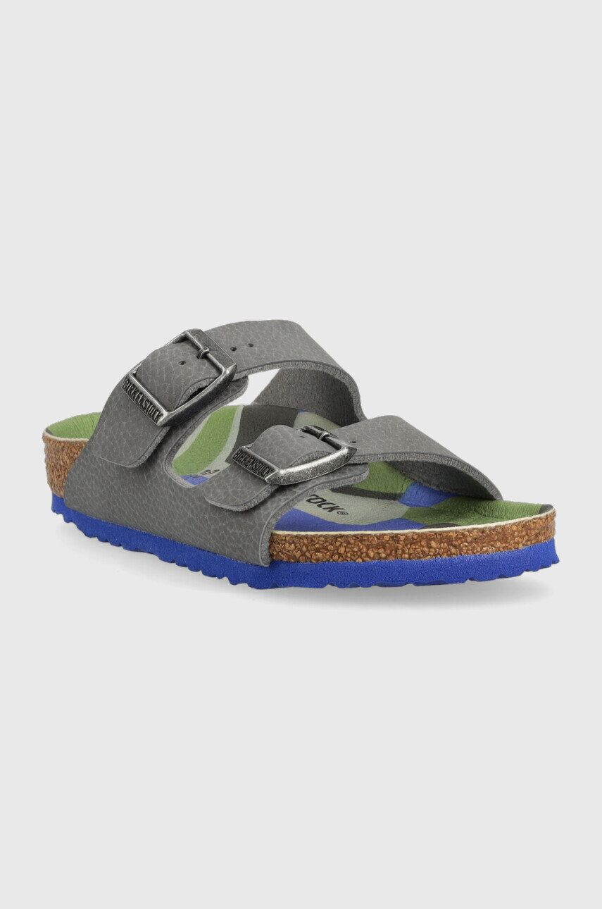 Birkenstock slapi copii Arizona culoarea gri - Pled.ro