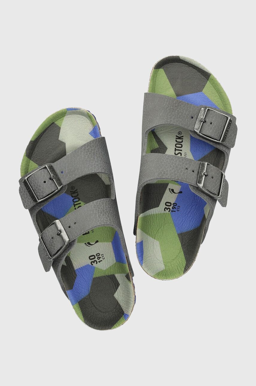 Birkenstock slapi copii Arizona culoarea gri - Pled.ro