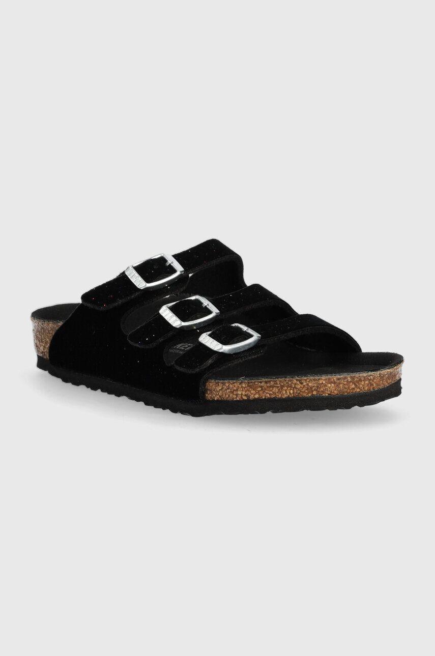 Birkenstock slapi copii Florida culoarea negru - Pled.ro