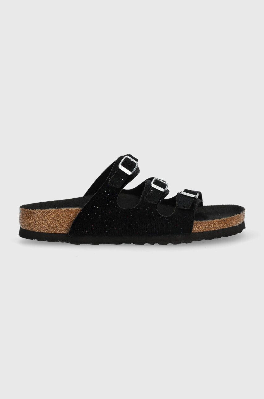 Birkenstock slapi copii Florida culoarea negru - Pled.ro