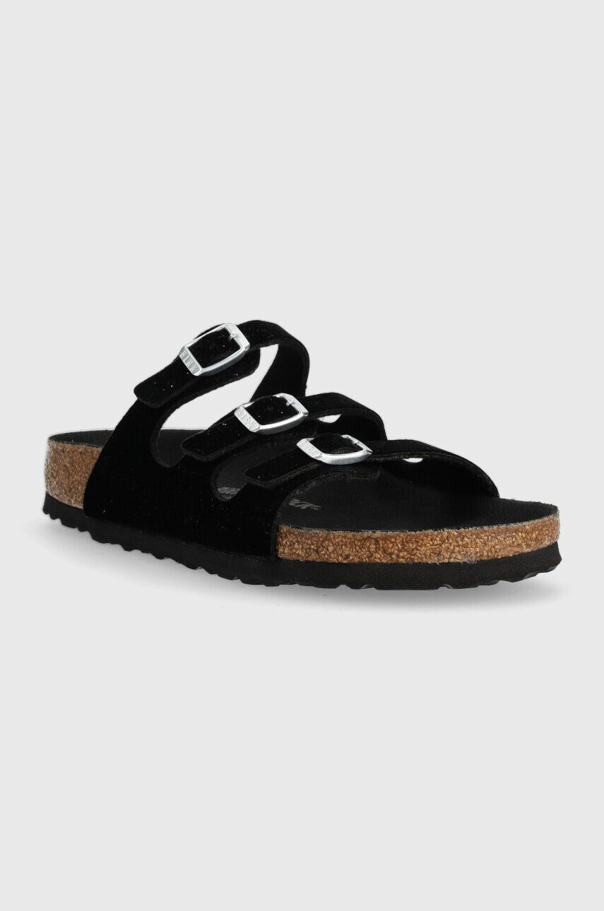 Birkenstock slapi copii Florida culoarea negru - Pled.ro