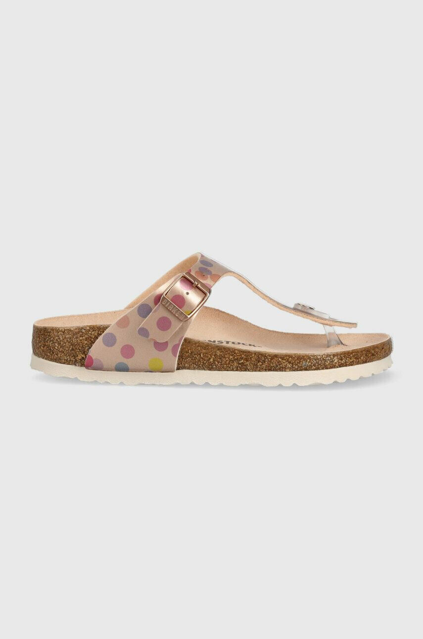 Birkenstock slapi copii Gizeh culoarea auriu - Pled.ro