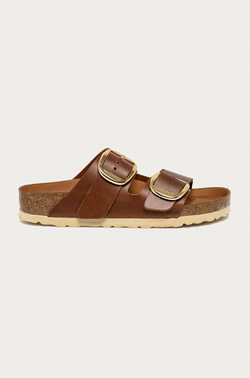 Birkenstock șlapi de piele Arizona barbati culoarea gri 1022443-Stone.coin - Pled.ro