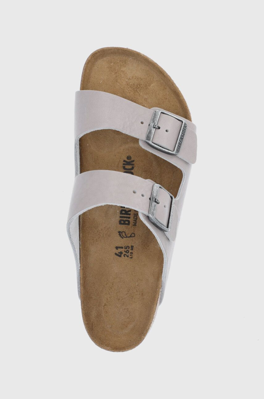 Birkenstock șlapi de piele Arizona barbati culoarea gri 1022443-Stone.coin - Pled.ro