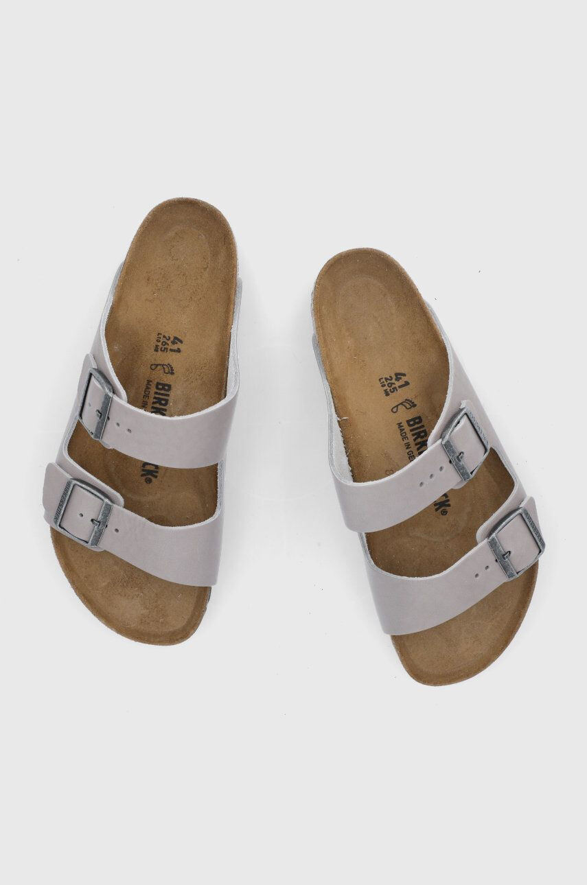 Birkenstock șlapi de piele Arizona barbati culoarea gri 1022443-Stone.coin - Pled.ro