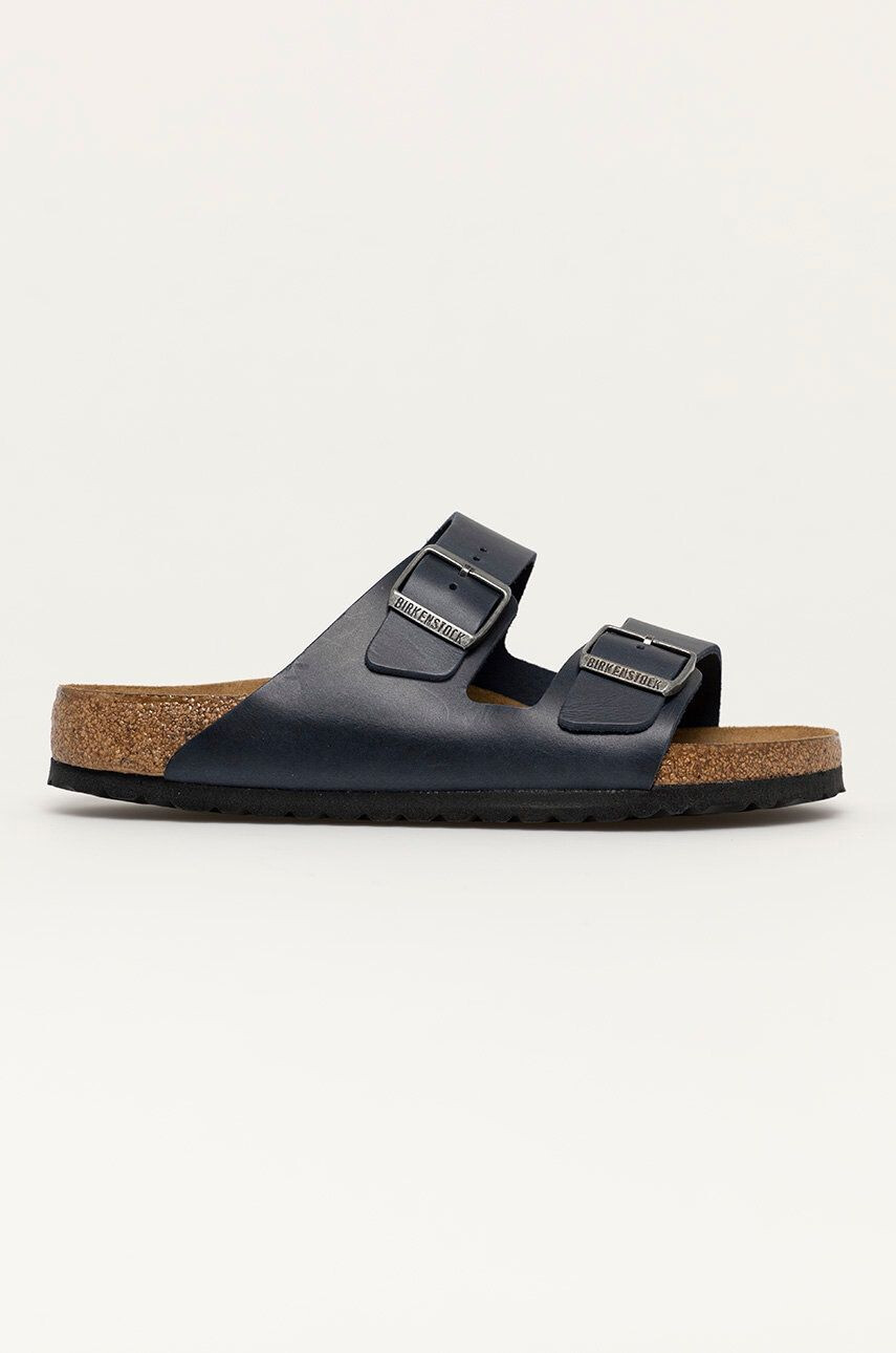 Birkenstock Șlapi de piele bărbați culoarea albastru marin - Pled.ro