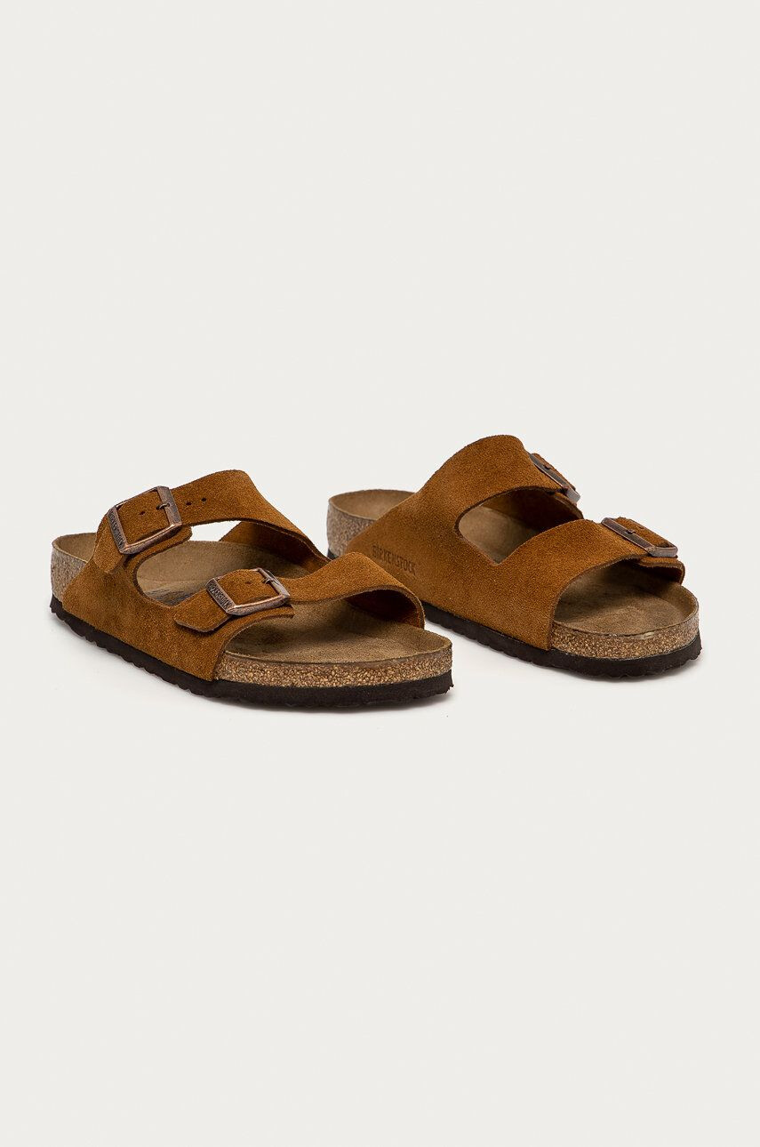 Birkenstock slapi de piele Arizona barbati culoarea maro 1009526 - Pled.ro