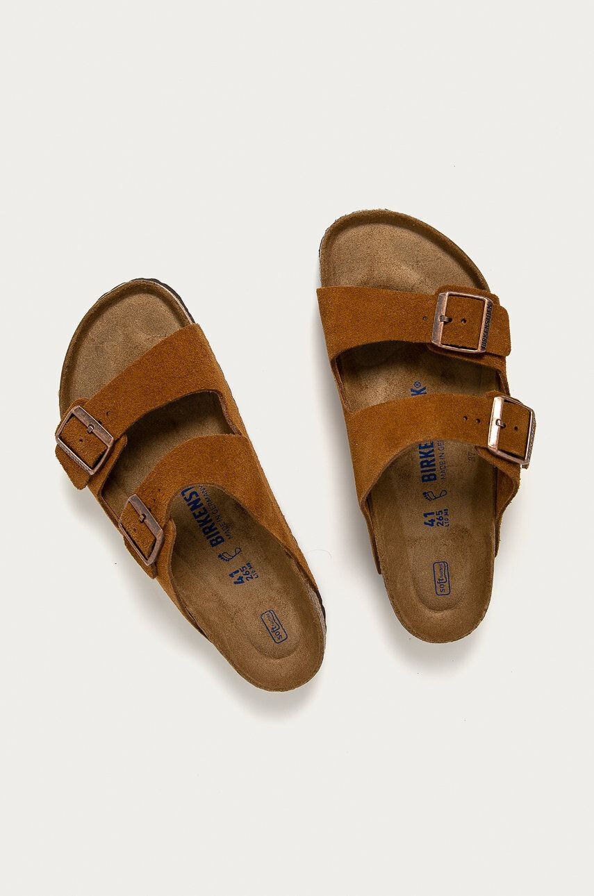 Birkenstock slapi de piele Arizona barbati culoarea maro 1009526 - Pled.ro