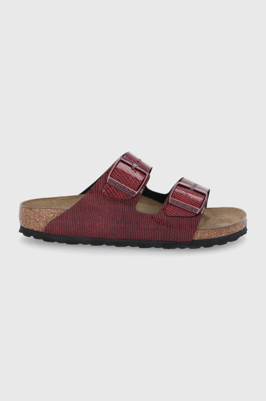 Birkenstock Șlapi de piele femei culoarea maro - Pled.ro