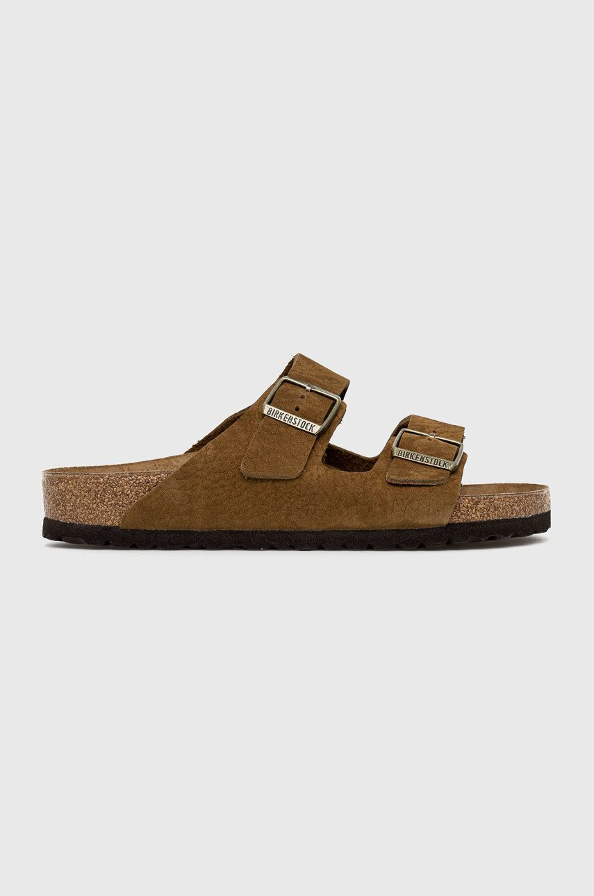 Birkenstock Șlapi de piele bărbați culoarea maro - Pled.ro