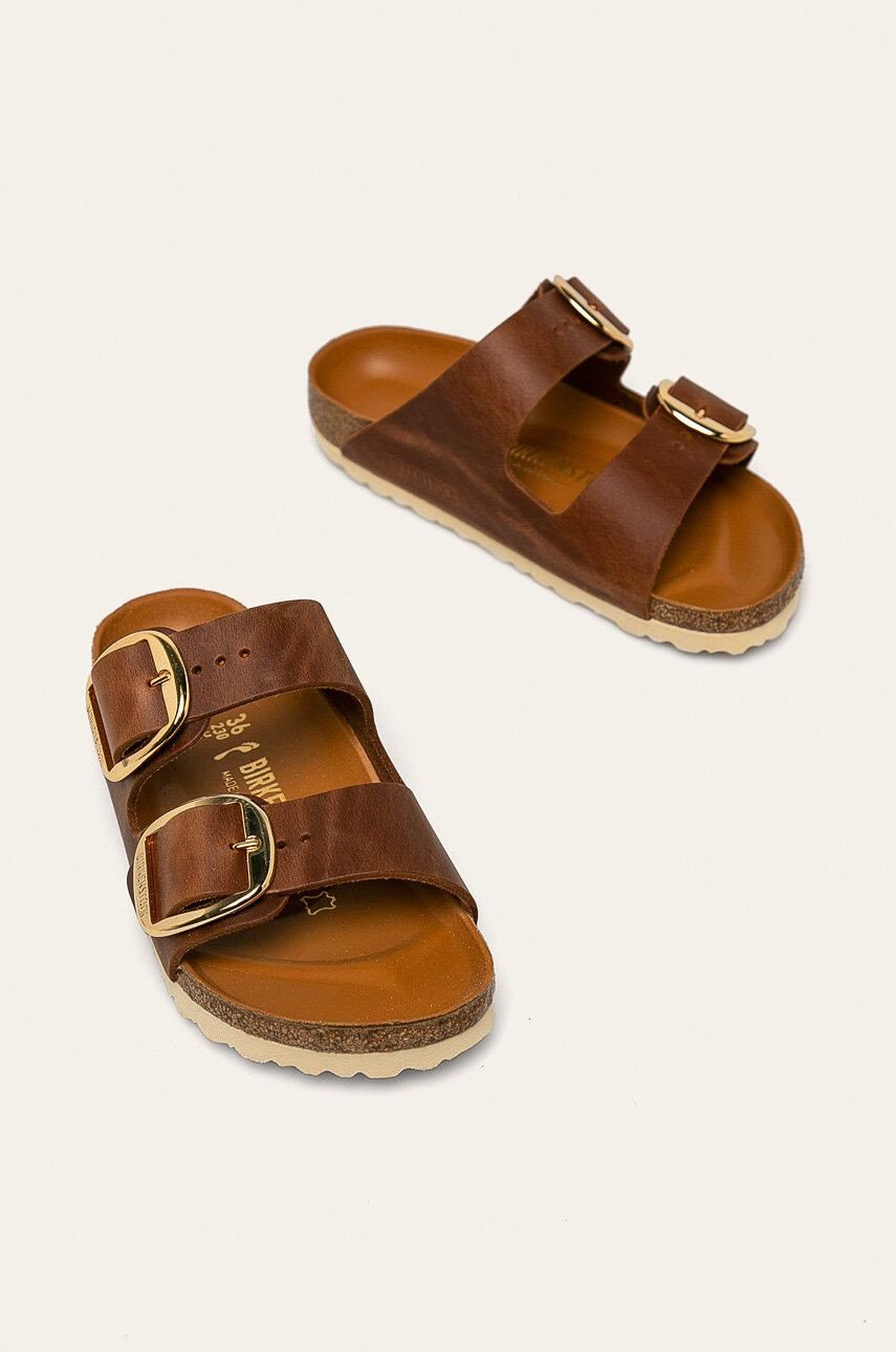 Birkenstock șlapi de piele Arizona Big Buckle 1011073-COGNAC - Pled.ro